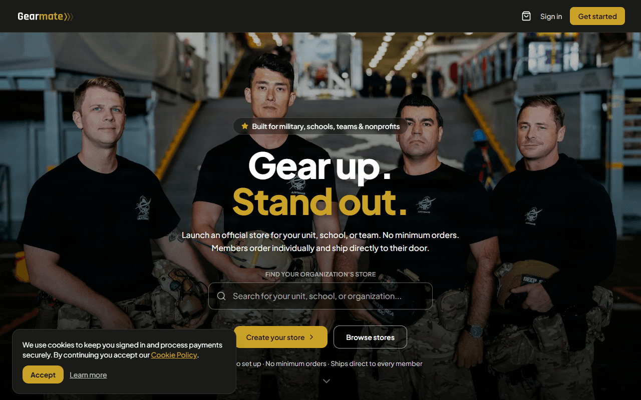 Gearmate website before the revamp